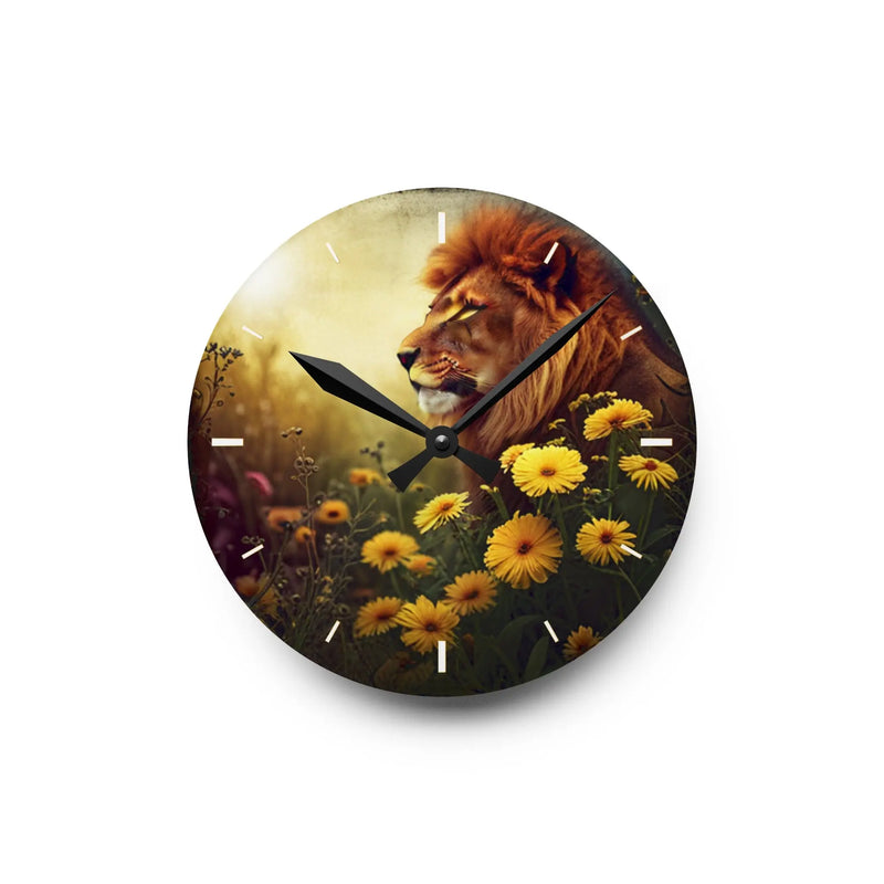 The Lion's Patio Acrylic Wall Clock - Graphic Jaw
