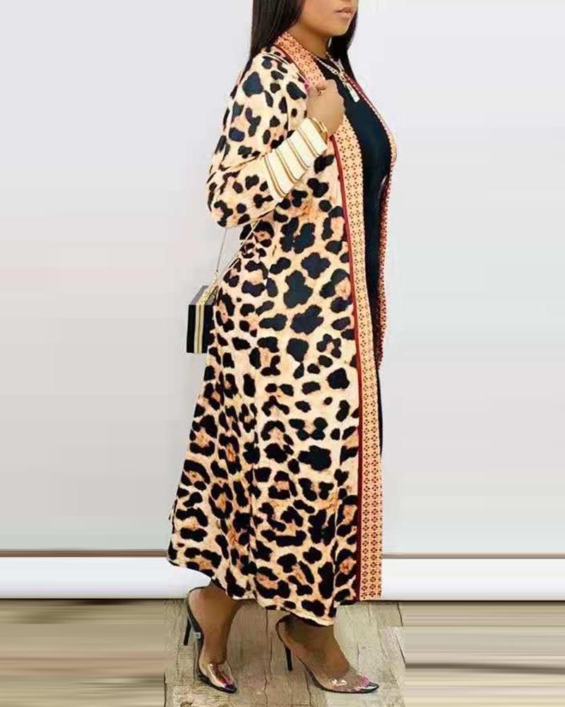 Cheetah Print Longline Coat 