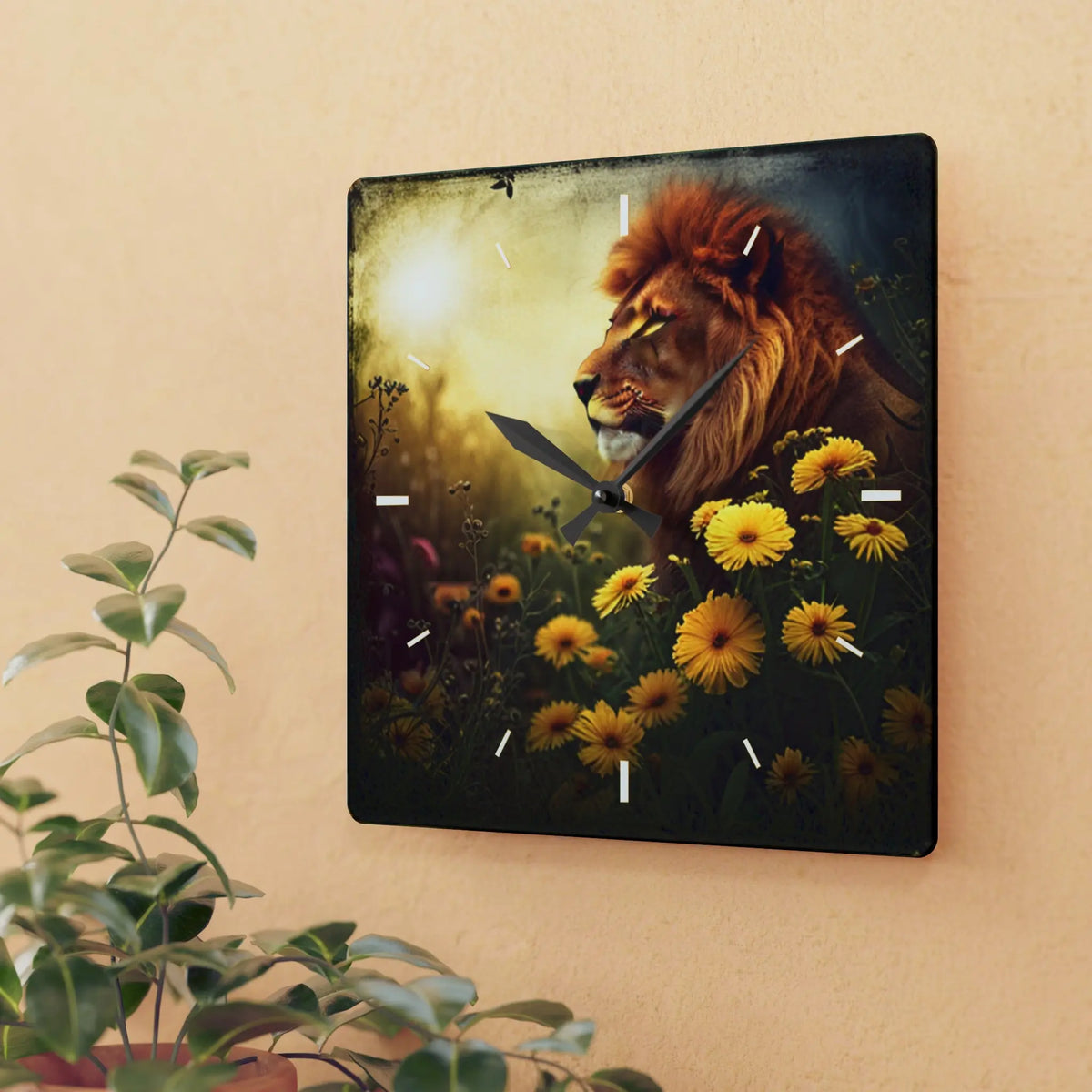 The Lion's Patio Acrylic Wall Clock - Graphic Jaw