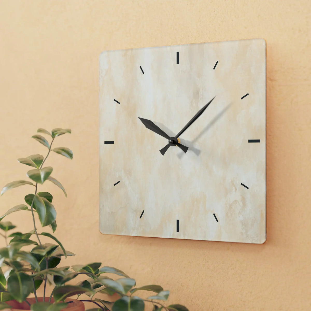 White Marble Acrylic Wall Clock - Graphic Jaw