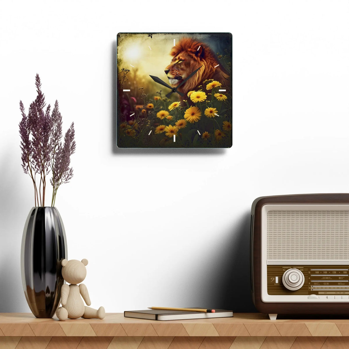 The Lion's Patio Acrylic Wall Clock - Graphic Jaw