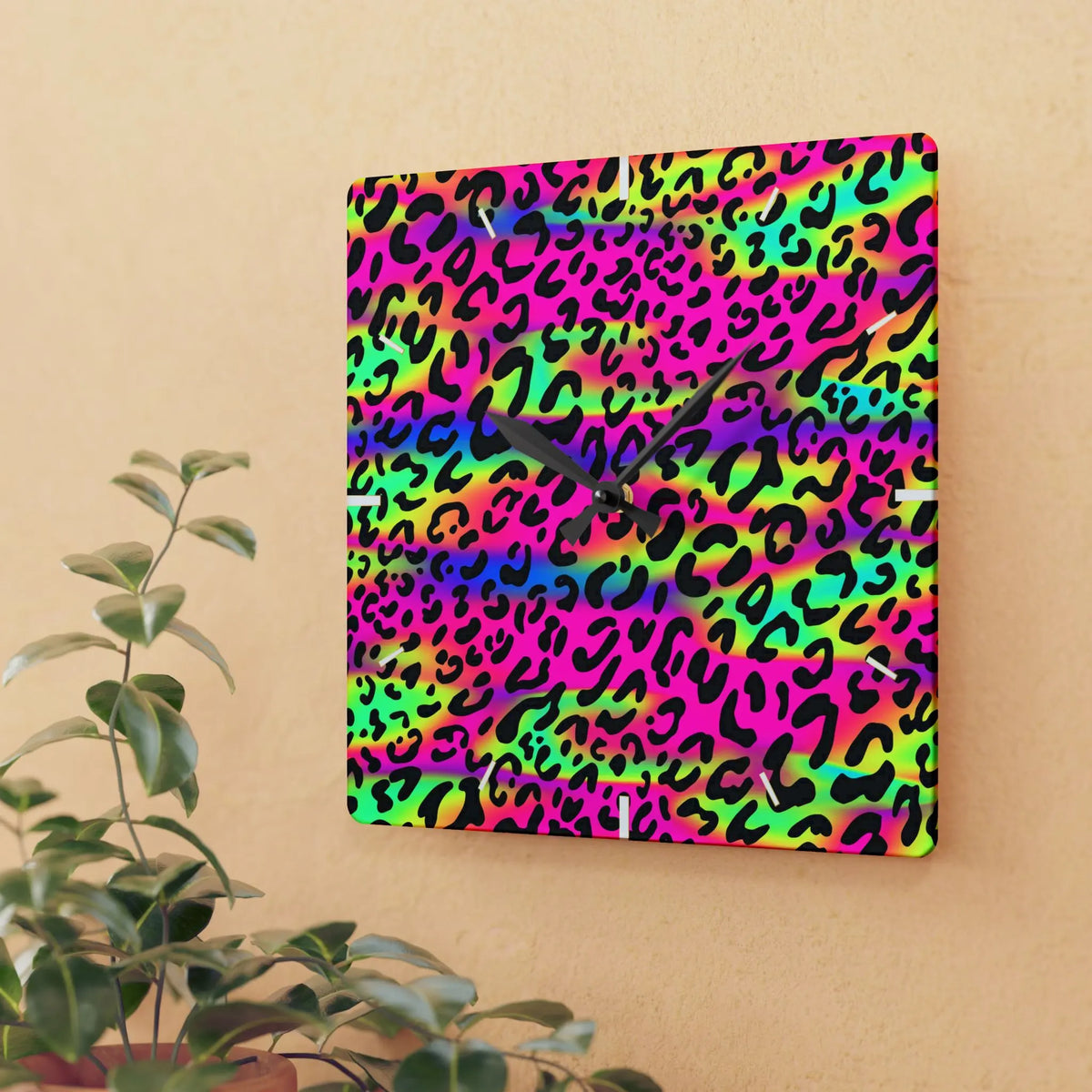 Motley Cheetah Acrylic Wall Clock - Graphic Jaw