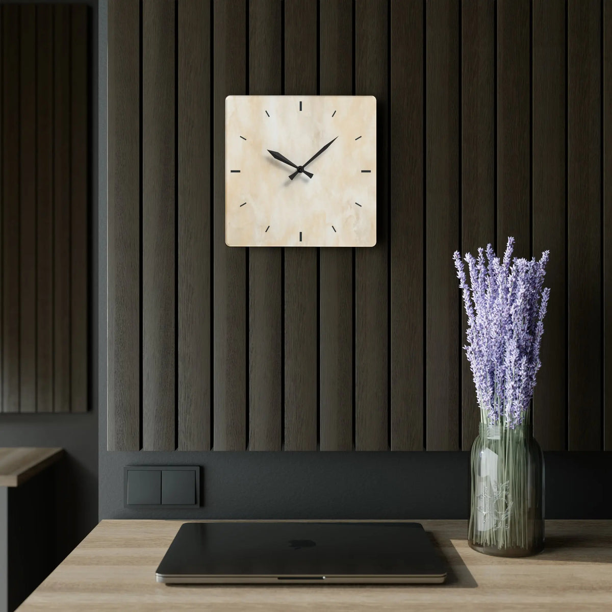 White Marble Acrylic Wall Clock - Graphic Jaw