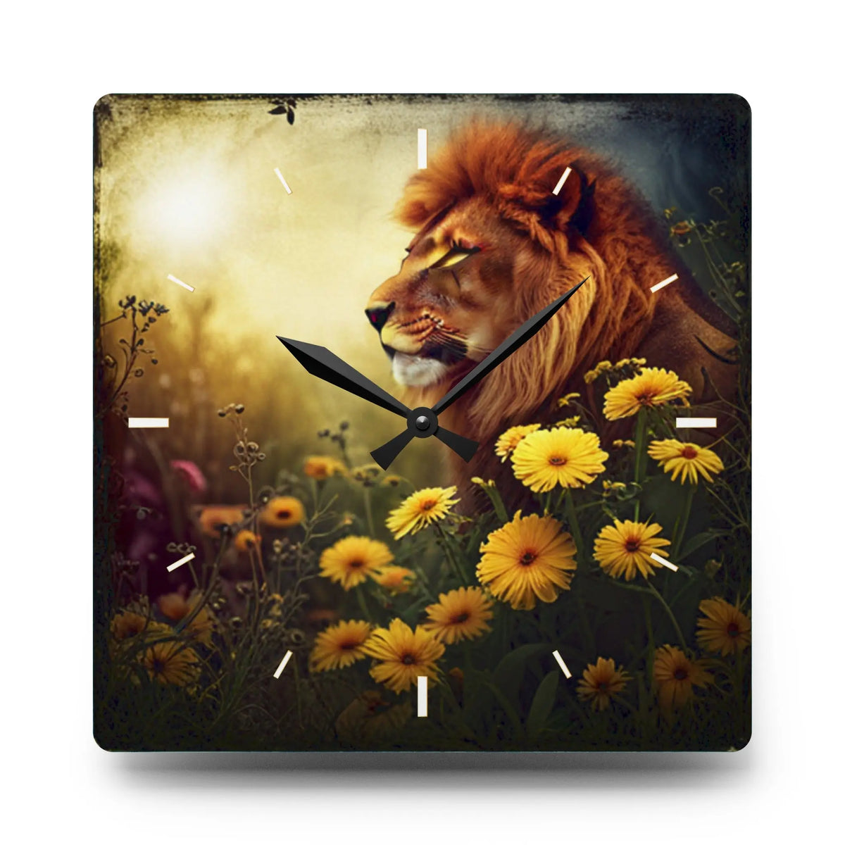 The Lion's Patio Acrylic Wall Clock - Graphic Jaw