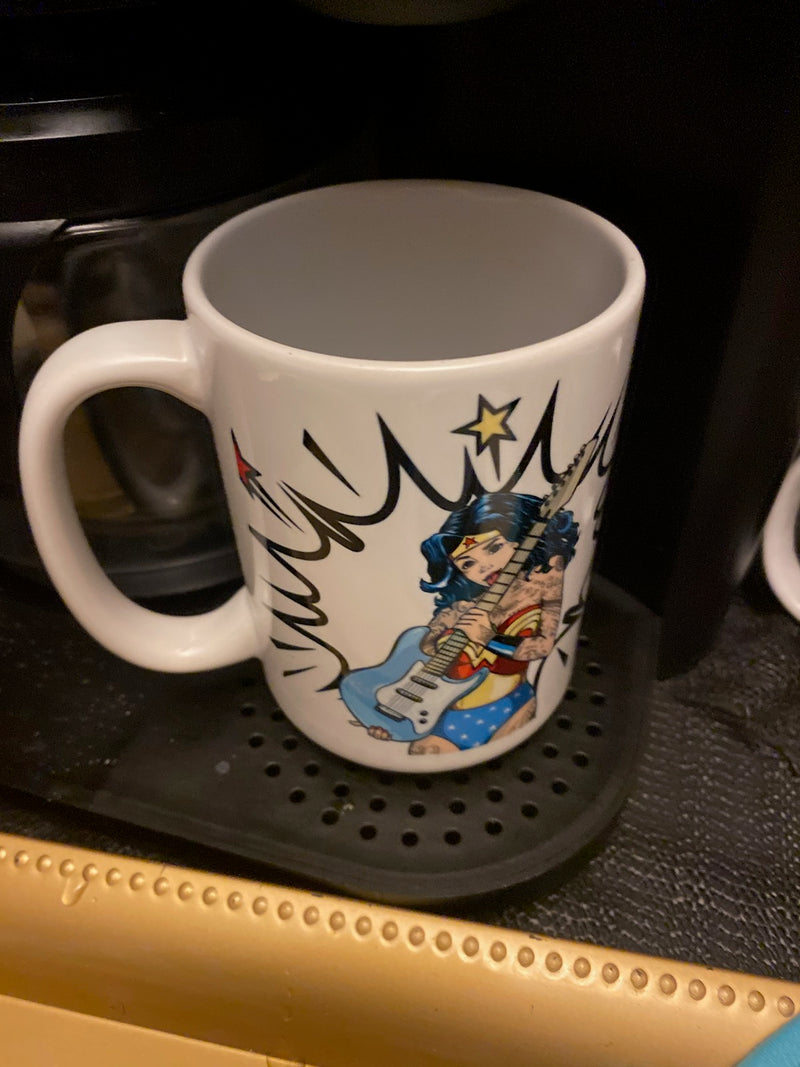 DC Comics Rockstar Tattooed Wonder Woman Coffee Mug 