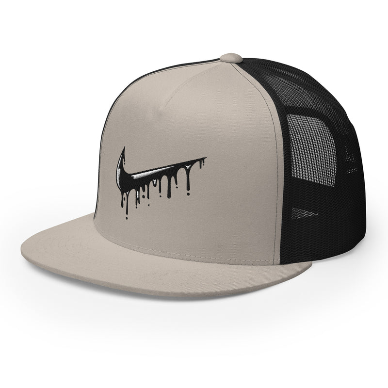 Dripping Nike Check 5 Panel Silver Trucker Hat