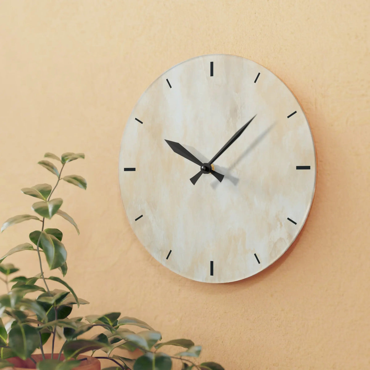 White Marble Acrylic Wall Clock - Graphic Jaw