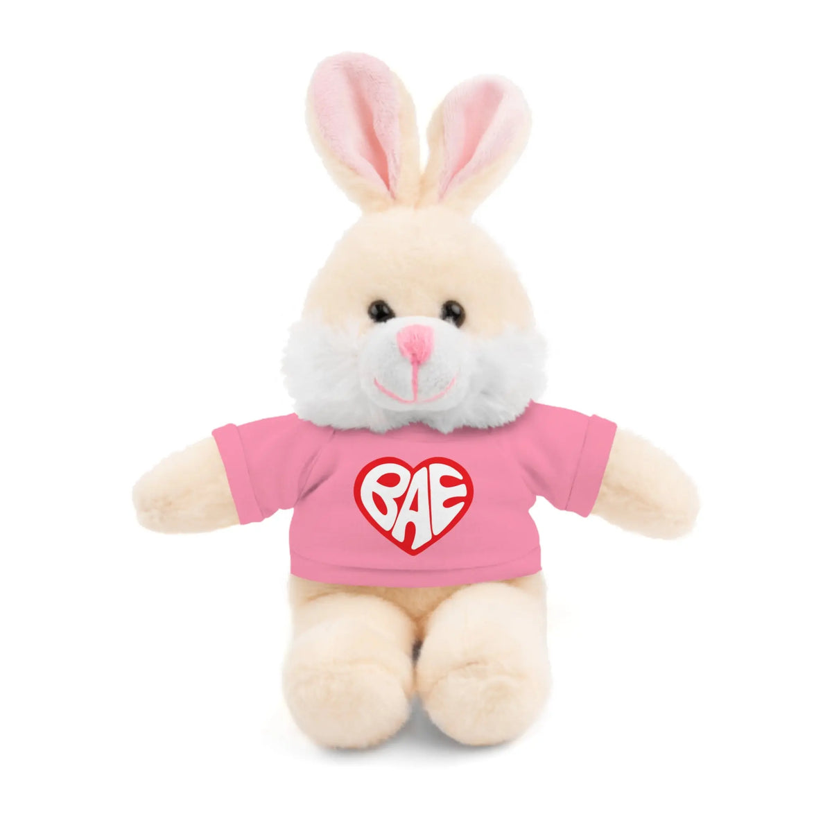 Adorable 'BAE' Stuffed Animal Teddy Bear - Perfect Gift for Loved Ones | Graphic Jaw Pink Bunny