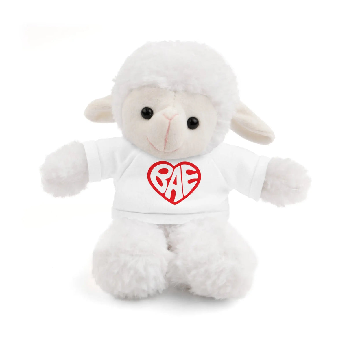 Adorable 'BAE' Stuffed Animal Teddy Bear - Perfect Gift for Loved Ones | Graphic Jaw White Sheep