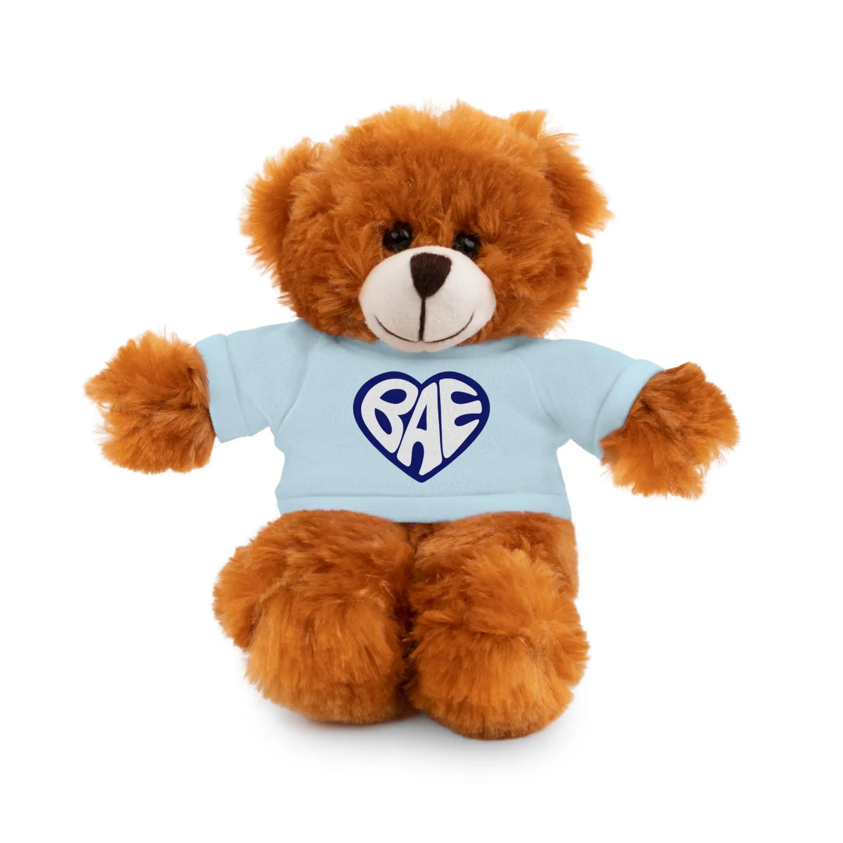 Cute BAE Stuffed Animal with T-Shirt - Ideal Intimate Gift Bear Wearing  A Blue T-shirt