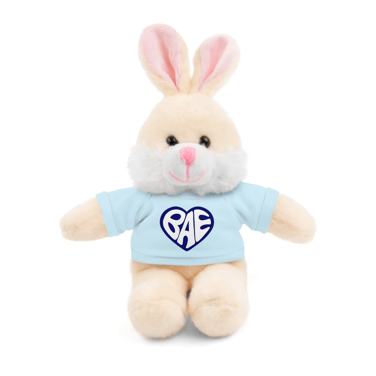 Cute BAE Stuffed Animal with T-Shirt - Ideal Intimate Gift Bunny Wearing  A Blue T-shirt