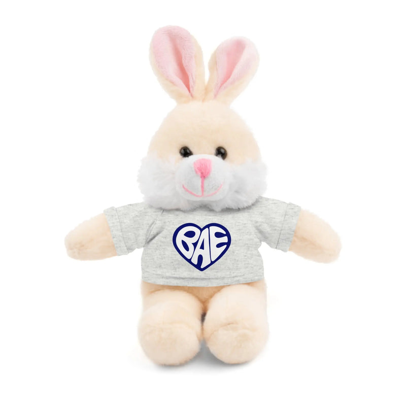 Cute BAE Stuffed Animal with T-Shirt - Ideal Intimate Gift Bunny Wearing  A Grey T-shirt