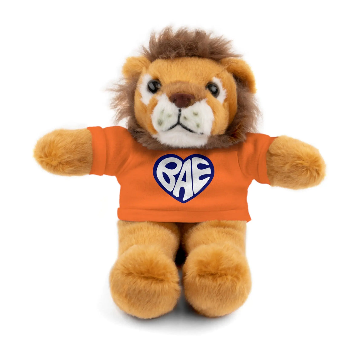 Cute BAE Stuffed Animal with T-Shirt - Ideal Intimate Gift Lion Wearing  A Orange T-shirt