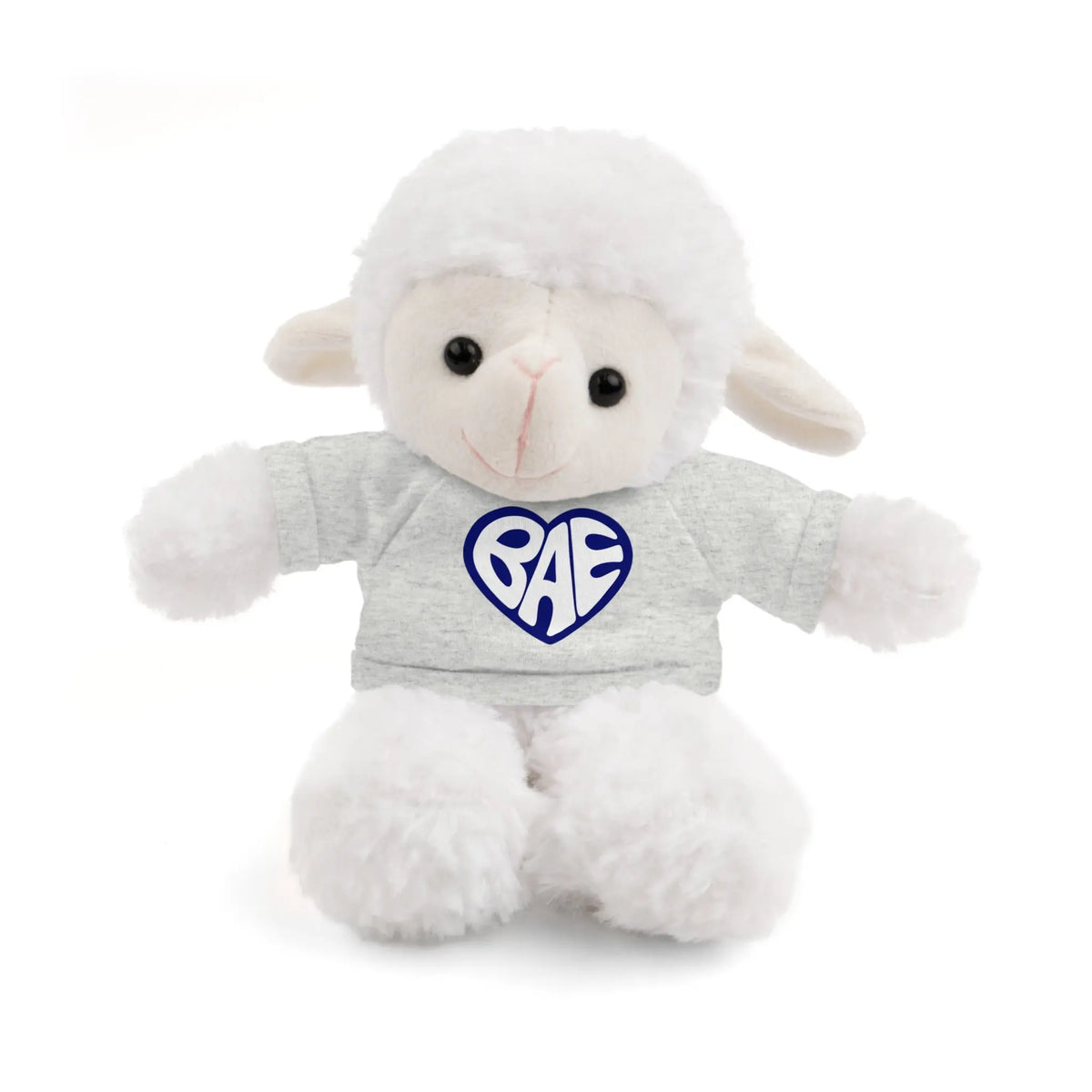 Cute BAE Stuffed Animal with T-Shirt - Ideal Intimate Gift Sheep Wearing  A Grey T-shirt