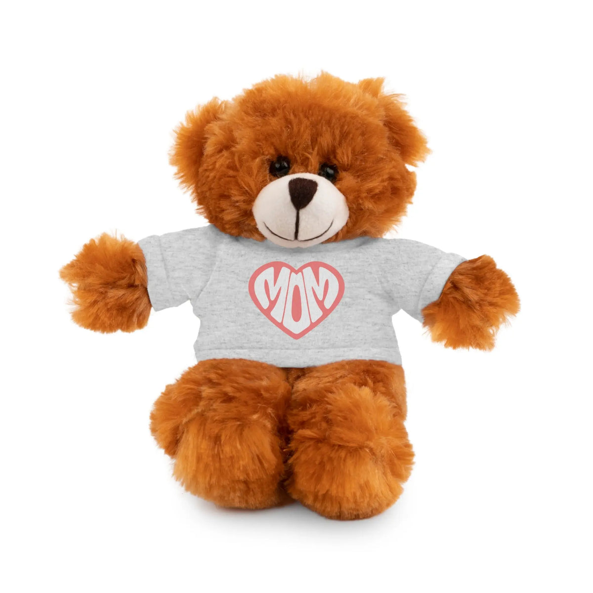 Cute Bear Plush Toy with Mom Tee - Perfect Gift for Mother's Day Bear With Grey T-shirt