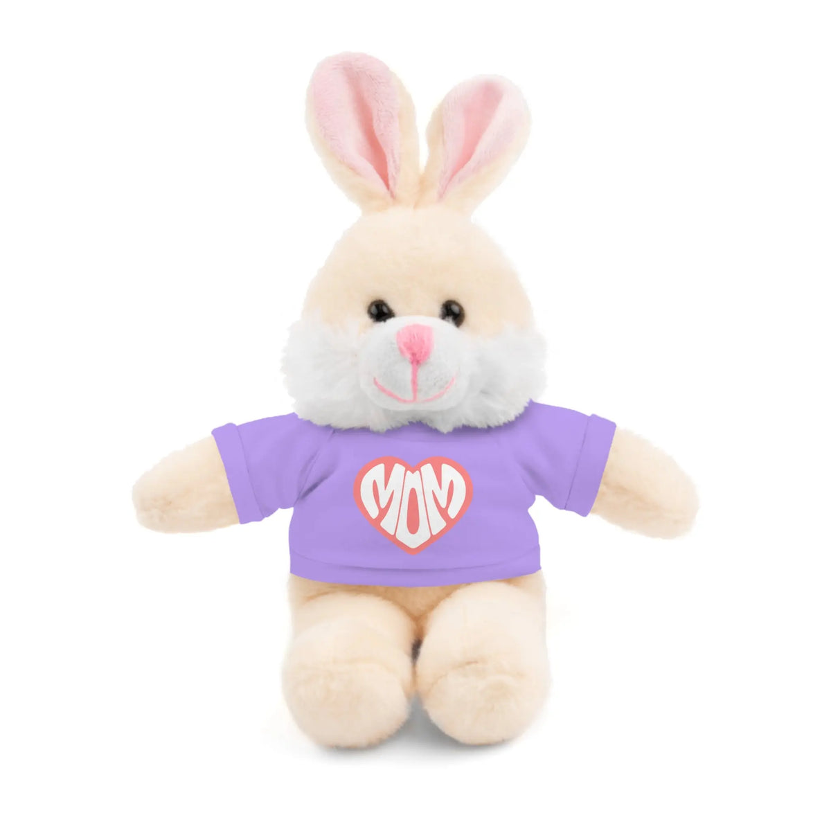 Cute Bunny Plush Toy with Mom Tee - Perfect Gift for Mother's Day Bunny With Purple T-shirt