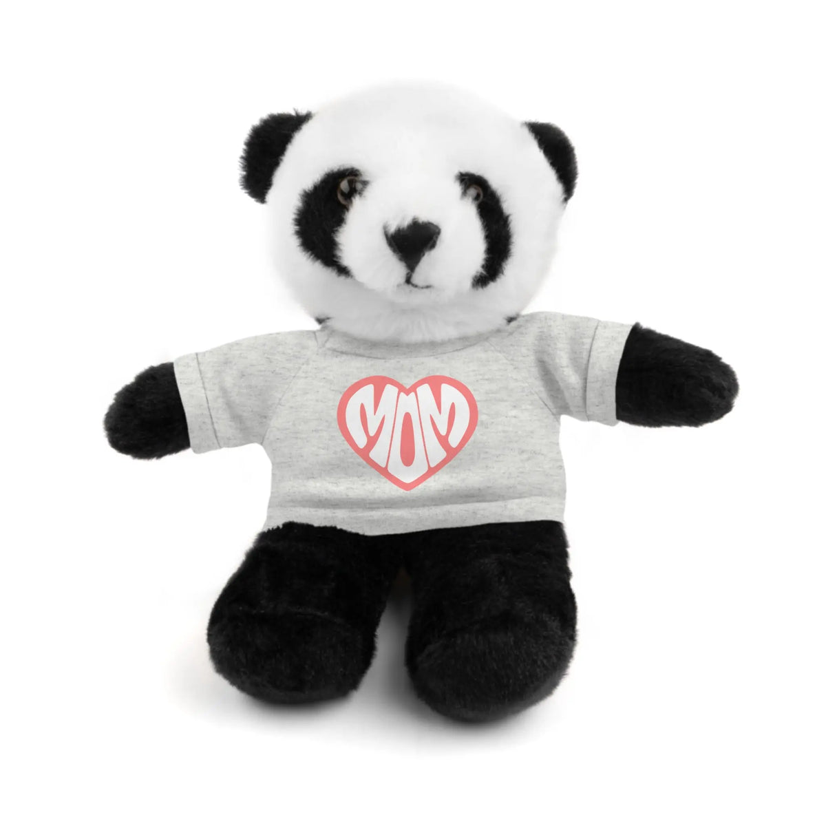Cute Panda Plush Toy with Mom Tee - Perfect Gift for Mother's Day Panda With Grey T-shirt