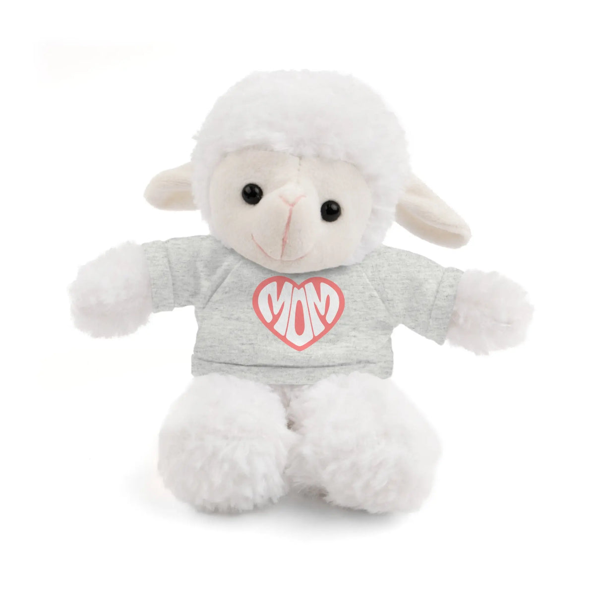 Cute Sheep Plush Toy with Mom Tee - Perfect Gift for Mother's Day Sheep With Grey T-shirt