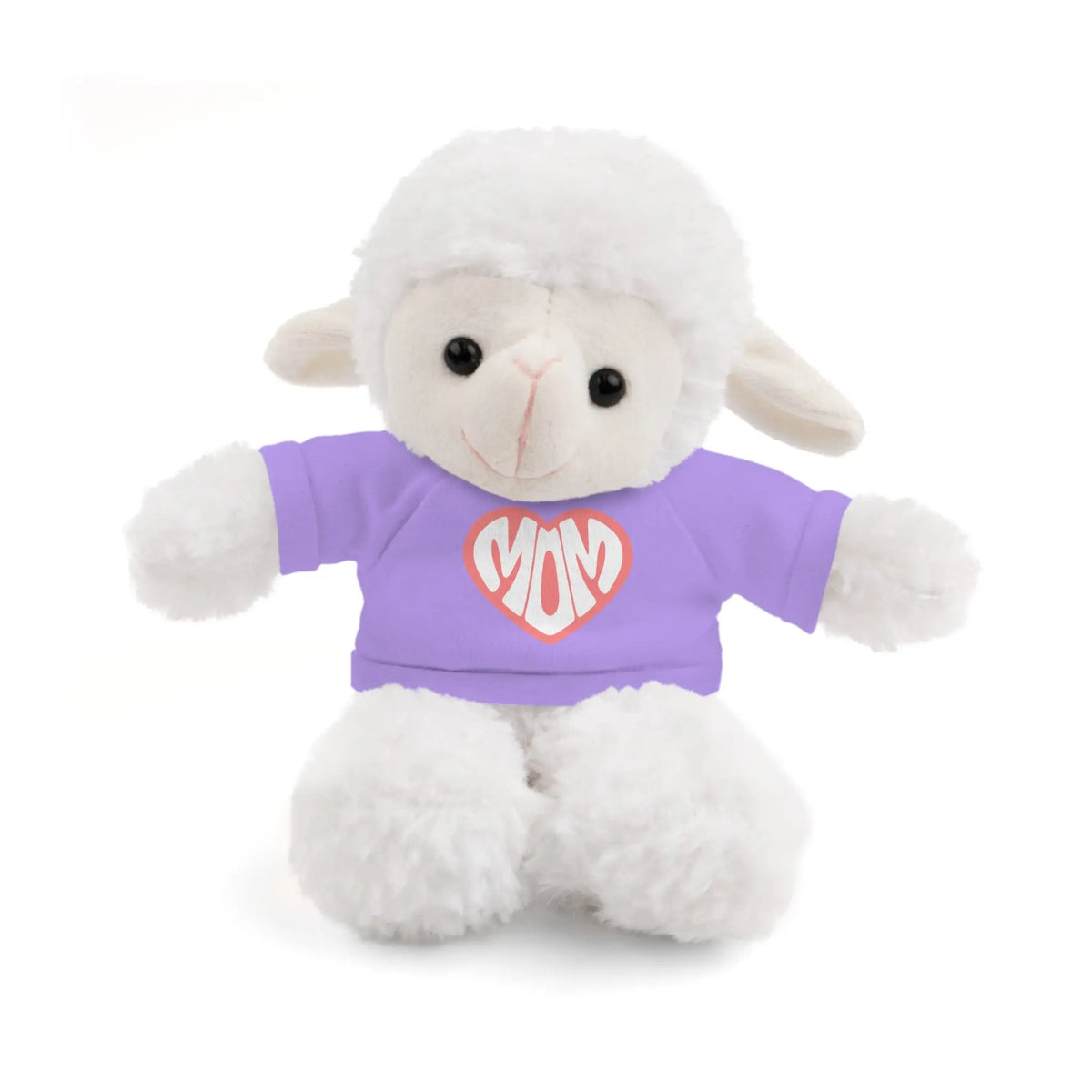 Cute Sheep Plush Toy with Mom Tee - Perfect Gift for Mother's Day Sheep With Purple T-shirt
