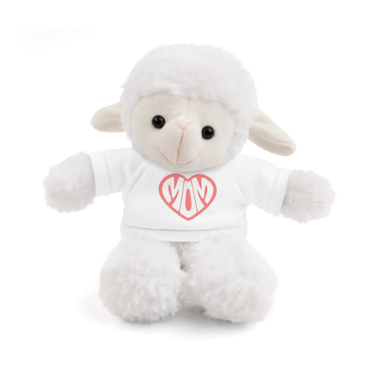 Cute Sheep Plush Toy with Mom Tee - Perfect Gift for Mother's Day Sheep With White T-shirt
