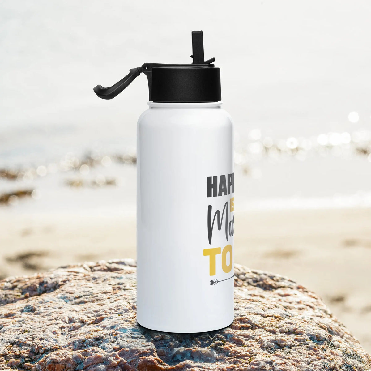 Happiness Is Being Married To Him Stainless steel Water Bottle