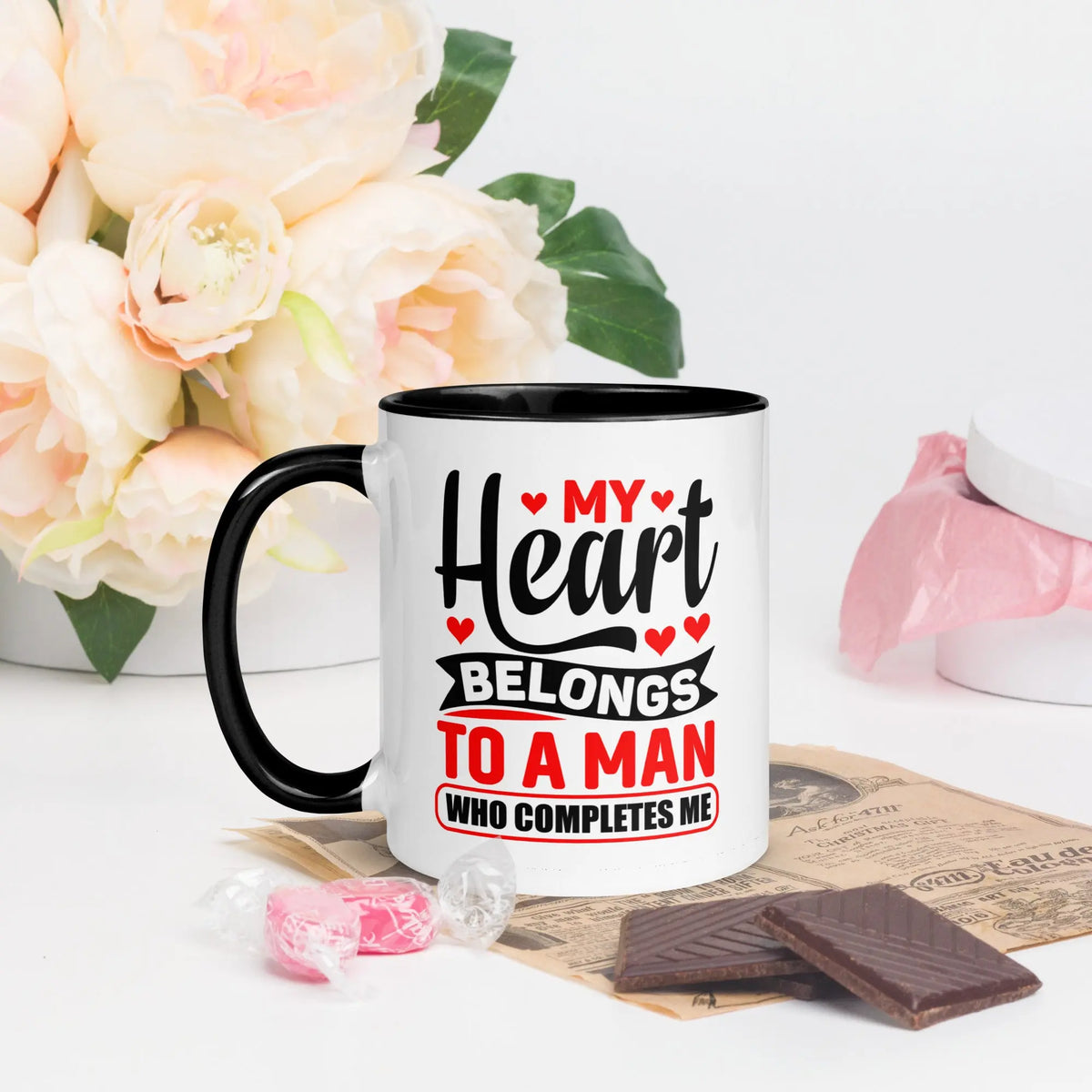 My Heart Belongs To A Man Who Completes Me | Intimates Glossy Mug 11 oz