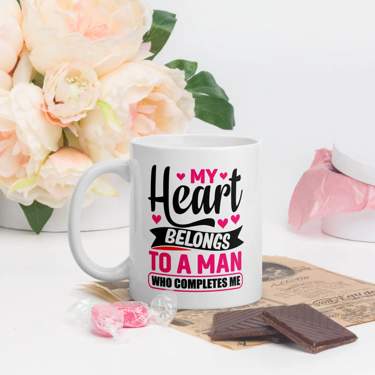 My Heart Belongs To A Man Who Completes Me | Intimates Glossy Mug 11 oz