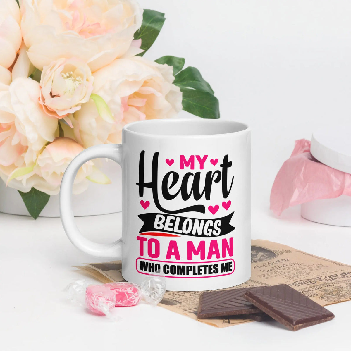 My Heart Belongs To A Man Who Completes Me | Intimates Glossy Mug 20 oz