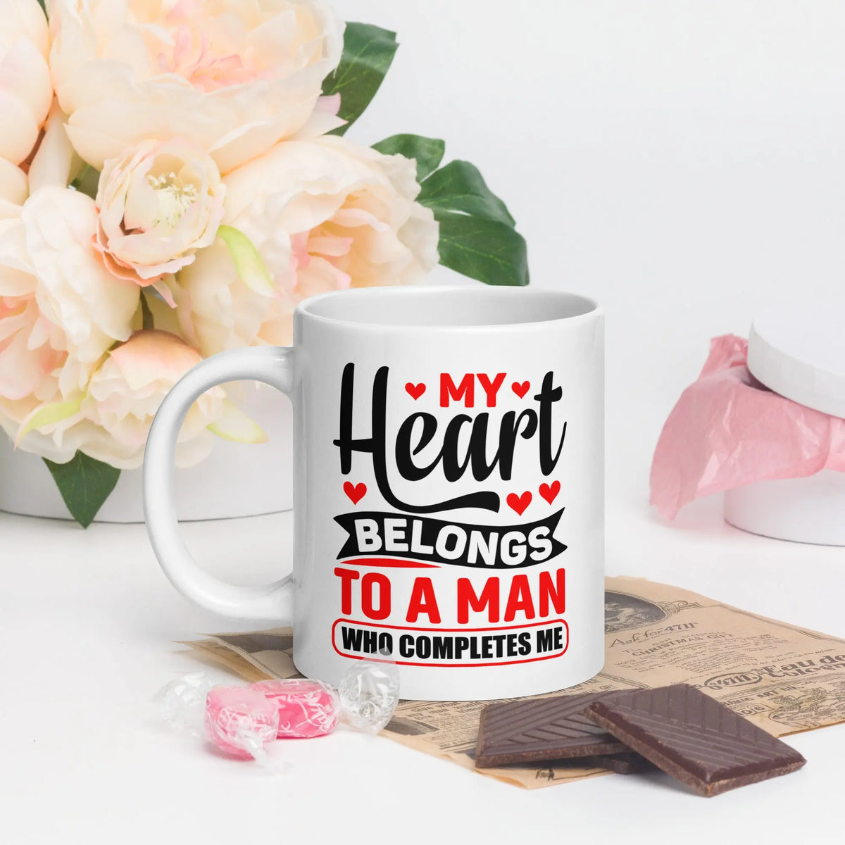 My Heart Belongs To A Man Who Completes Me | Intimates Glossy Mug 20 oz