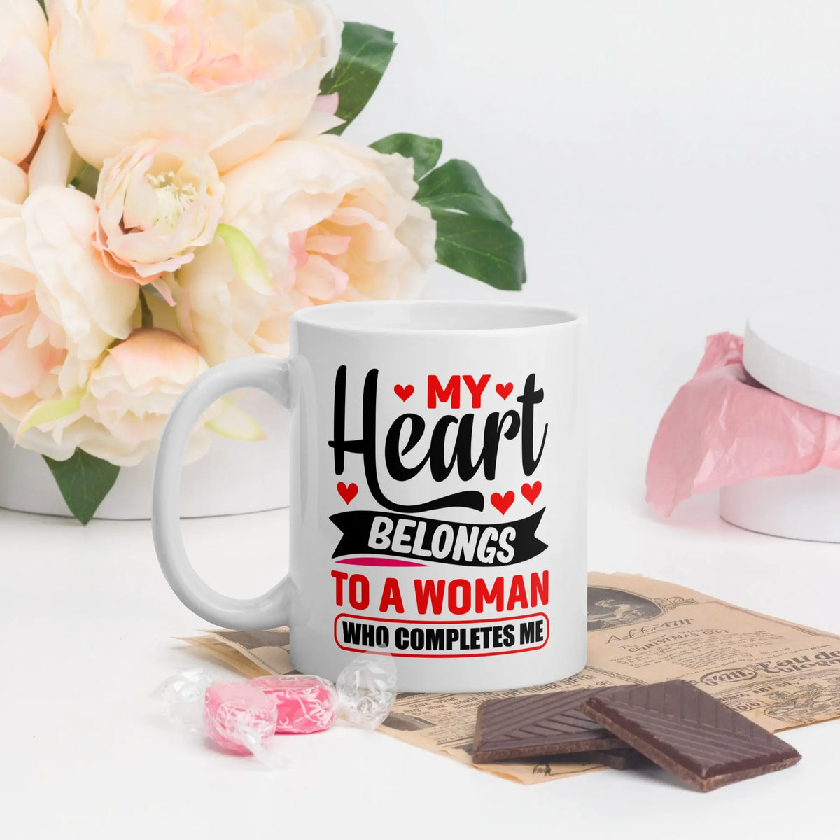 My Heart Belongs To A Woman Who Completes Me | Intimates Glossy Mug 11 oz