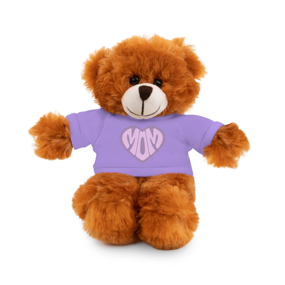 Personalized Mom Bear Stuffed Animal | Adorable Gift for Mother's Day Bear Wearing a Purple T-shirt