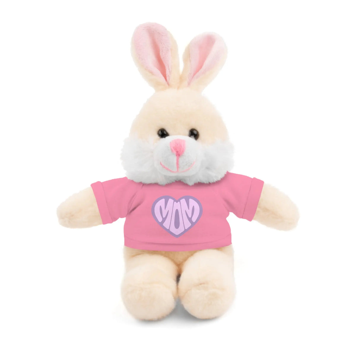 Personalized Mom Bunny Stuffed Animal | Adorable Gift for Mother's Day Bunny Wearing a Pink T-shirt