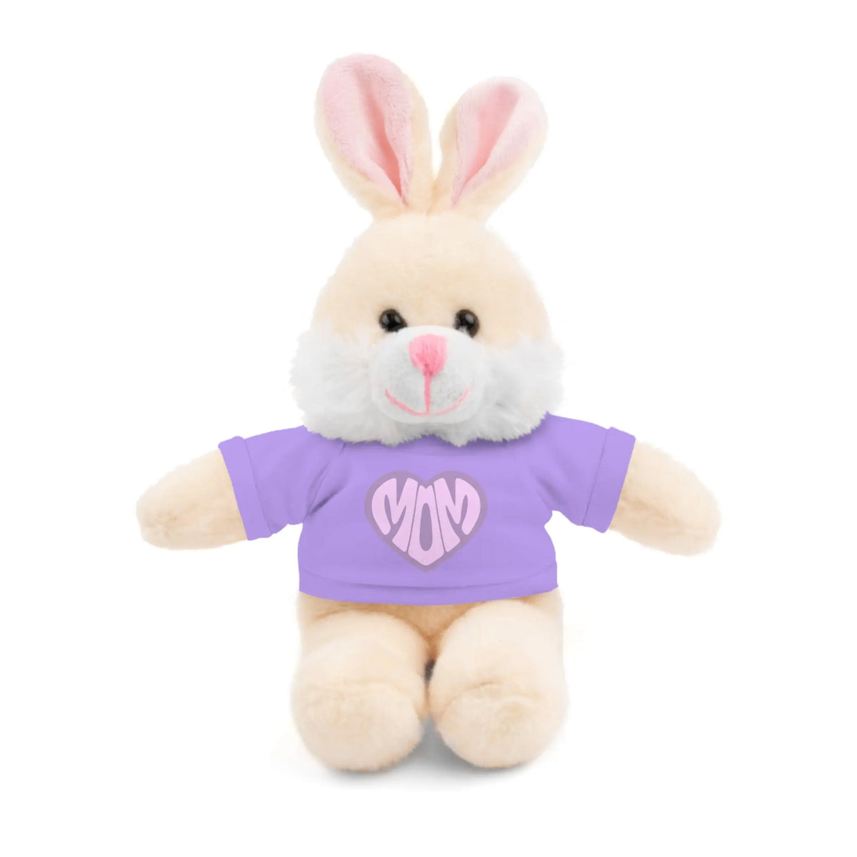 Personalized Mom Bunny Stuffed Animal | Adorable Gift for Mother's Day Bunny Wearing a Purple T-shirt
