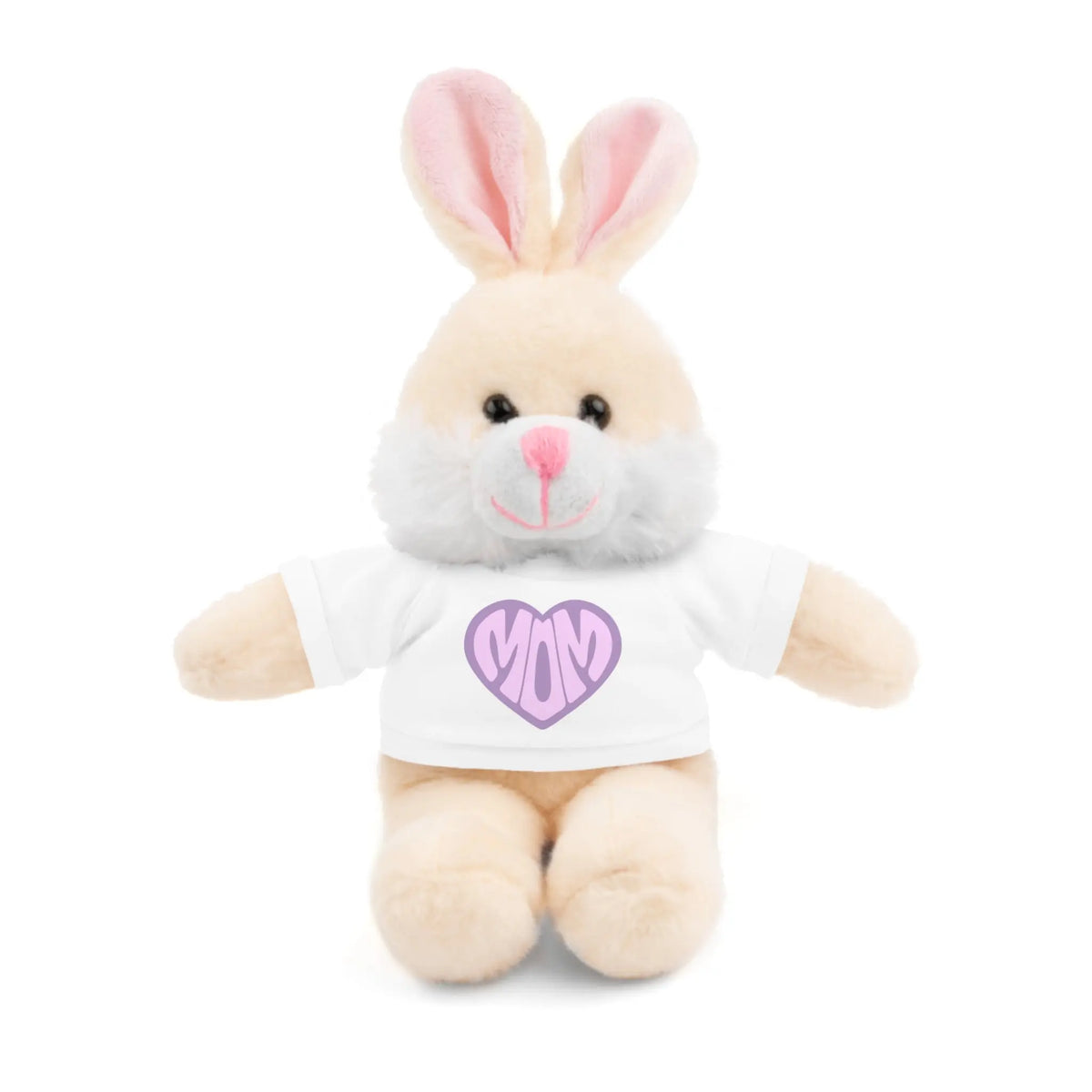 Personalized Mom Bunny Stuffed Animal | Adorable Gift for Mother's Day Bunny Wearing a White T-shirt