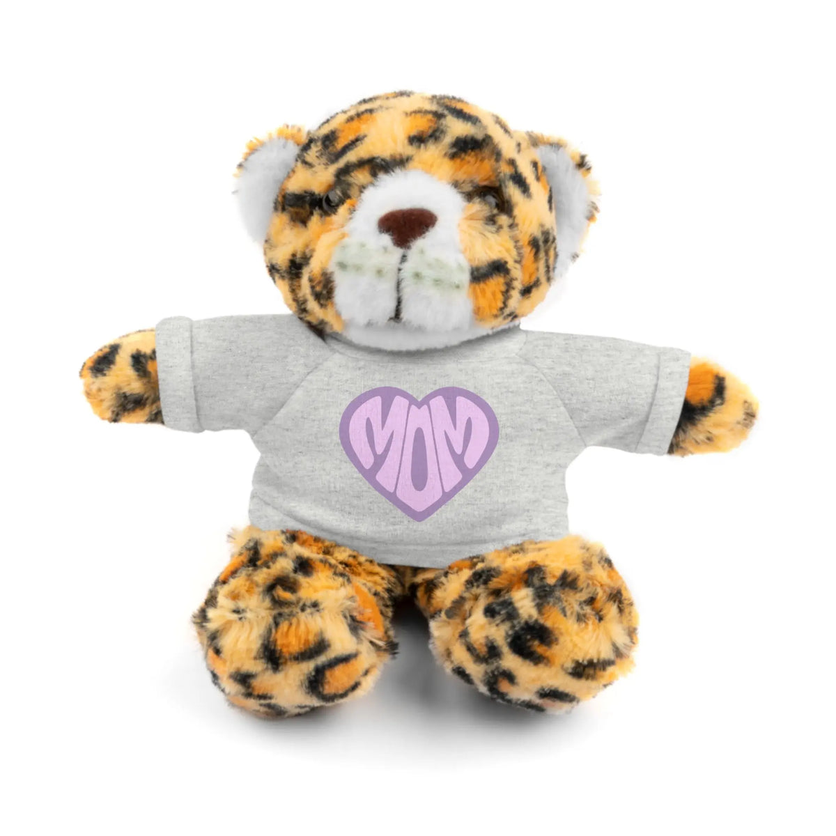 Personalized Mom Jaguar Stuffed Animal | Adorable Gift for Mother's Day Jaguar Wearing a Grey T-shirt
