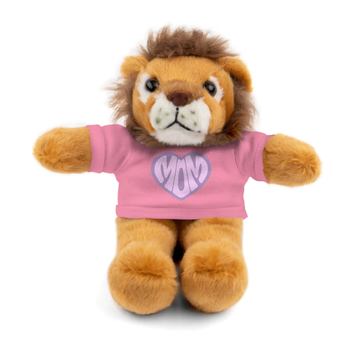 Personalized Mom Lion Stuffed Animal | Adorable Gift for Mother's Day Lion Wearing a Pink T-shirt