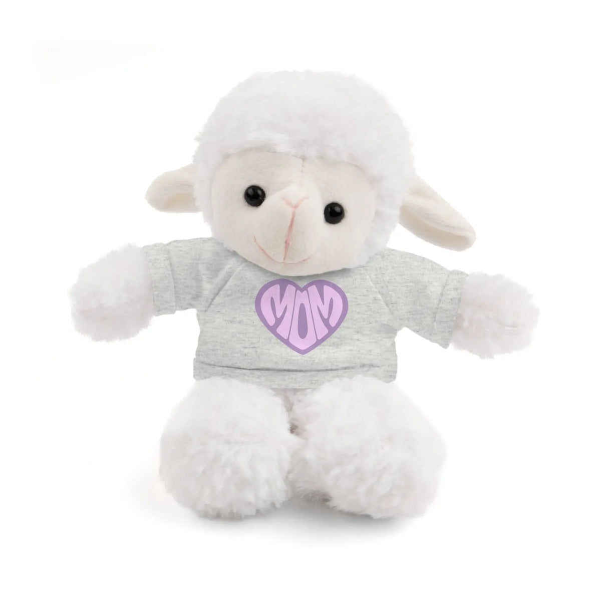 Personalized Mom Sheep Stuffed Animal | Adorable Gift for Mother's Day Sheep Wearing a Grey T-shirt