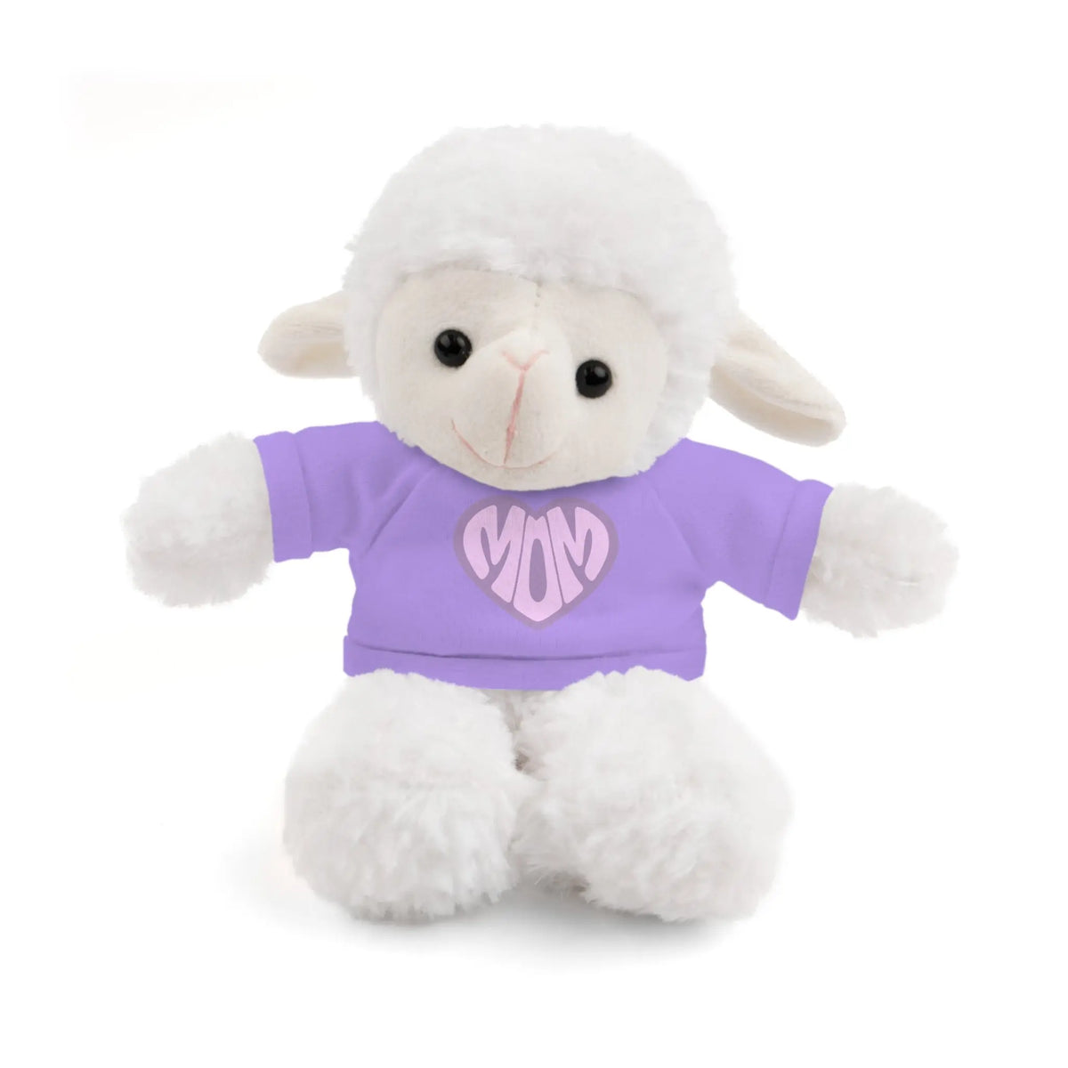 Personalized Mom Sheep Stuffed Animal | Adorable Gift for Mother's Day Sheep Wearing a Purple T-shirt