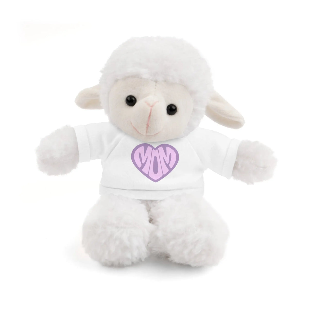 Personalized Mom Sheep Stuffed Animal | Adorable Gift for Mother's Day Sheep Wearing a White T-shirt