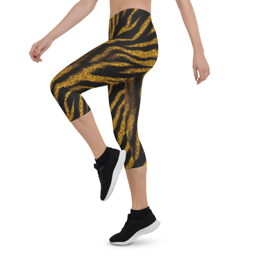 Tiger - Cheetah Print Capri Leggings