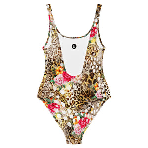 Floral Leopard One-Piece Swimsuit