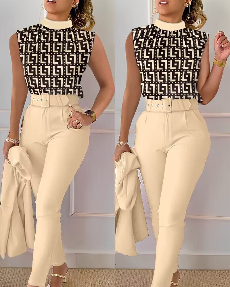 Geo Top and Pants with Belt