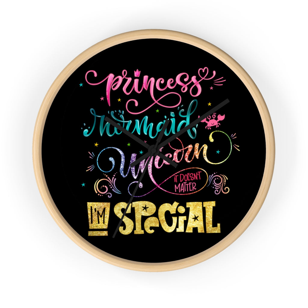 Princess Mermaid Unicorn | It Doesn't Matter | I'm Special wall clock 