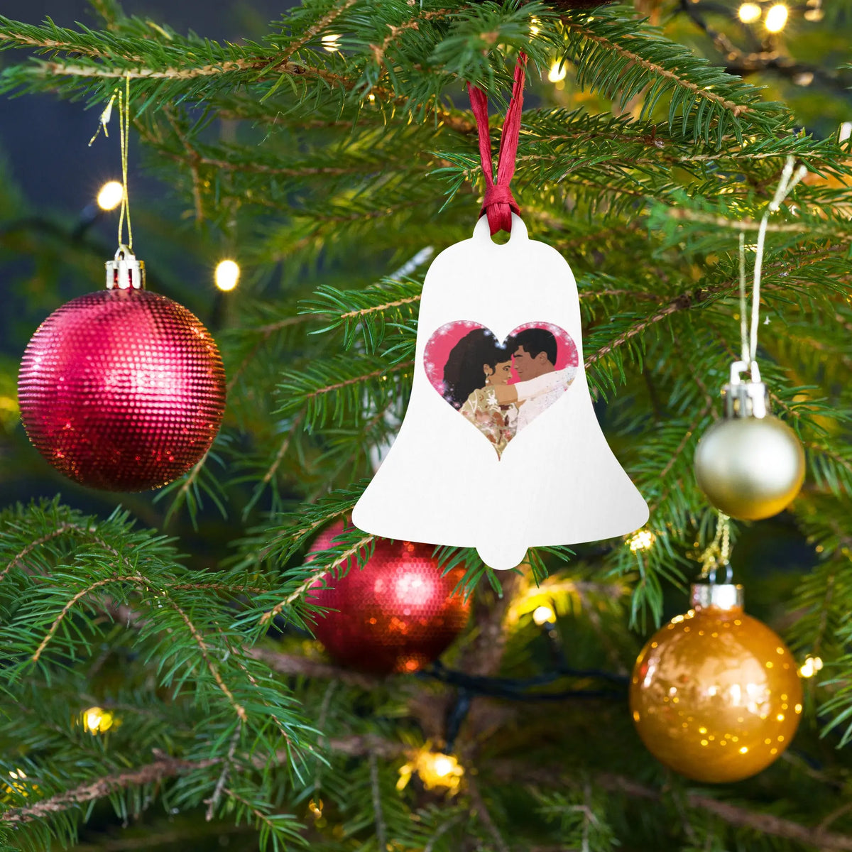 Bruce Leroy and Laura Charles "The Last Dragon" Christmas Bell Ornaments