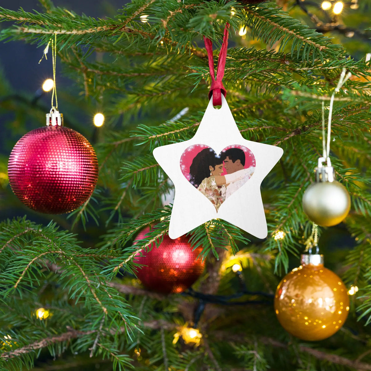 Bruce Leroy and Laura Charles "The Last Dragon" Christmas Star Ornaments