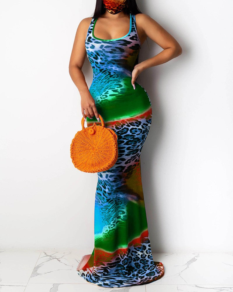 Jaguar Tie Dye Mermaid Dress.