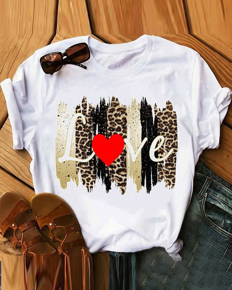 Leopard Print Love T-shirt.