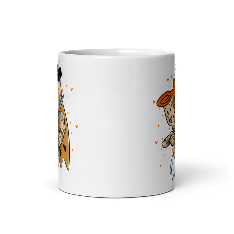 Fred and Wilma Flintstones Coffee Mug - Snazzy and Tattooed Fred and Wilma