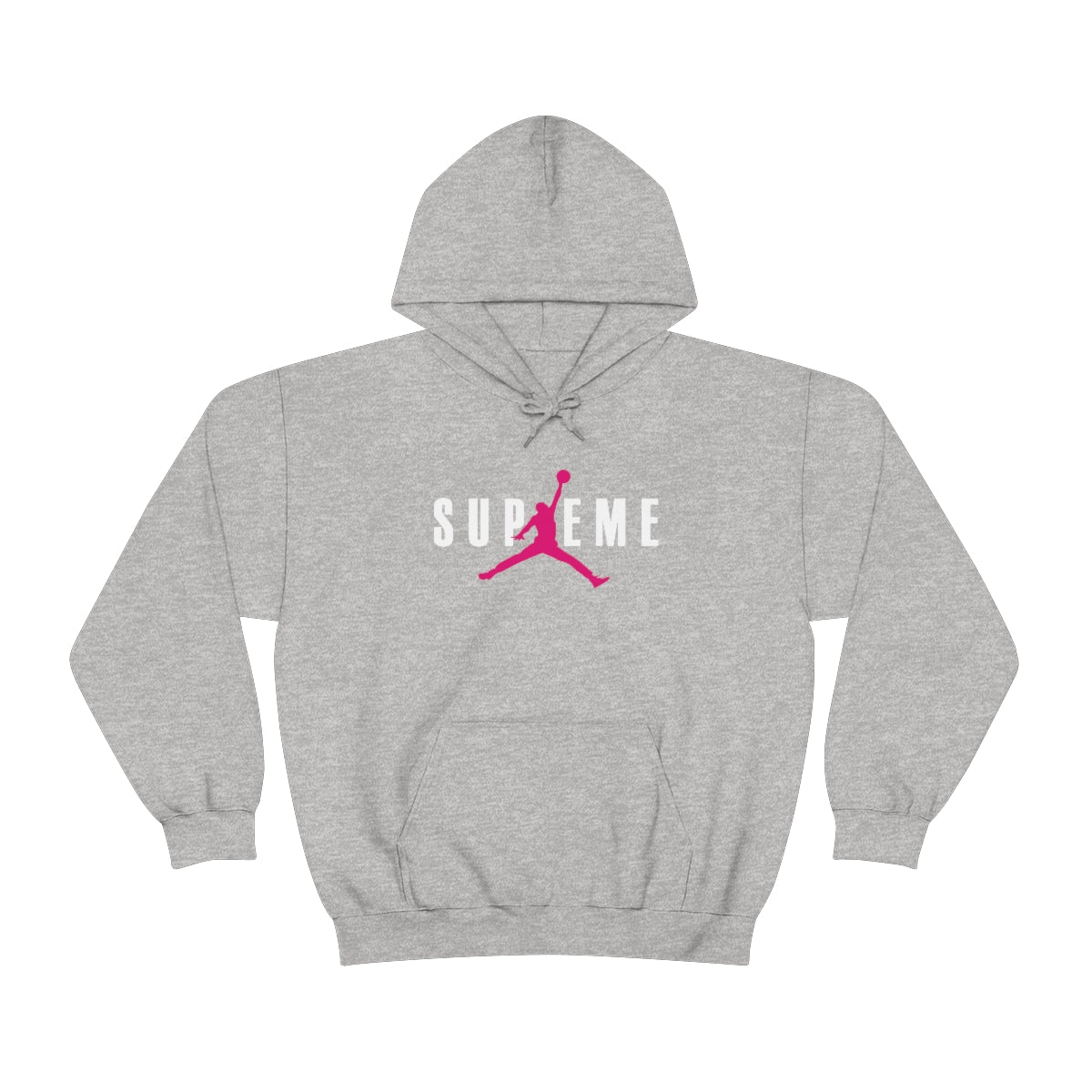 Gray & Hot Pink Air Jordan x Supreme Hooded Sweatshirt