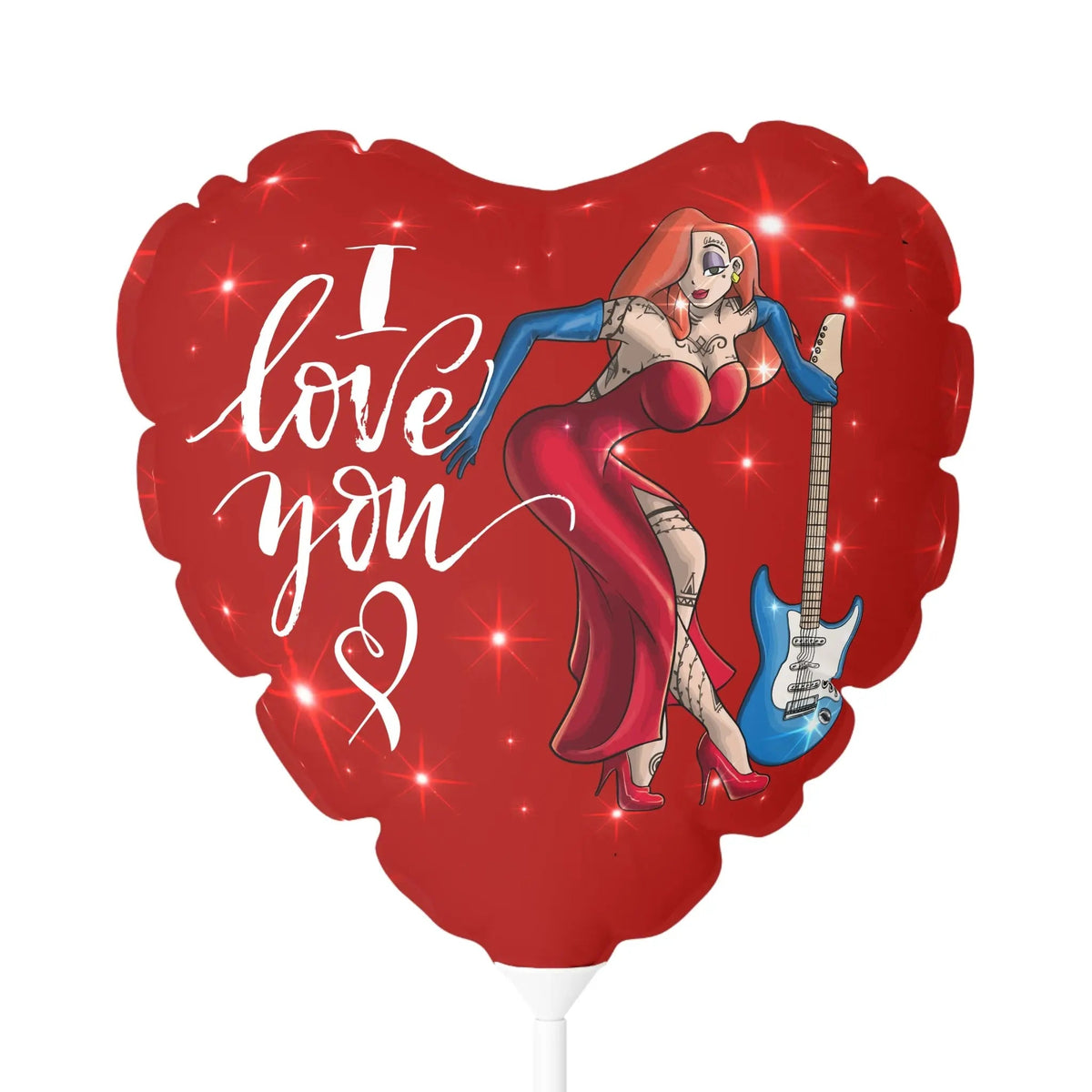 Jessica Rabbit “I Love You” balloon featuring a romantic character-inspired design for Valentine’s Day, anniversaries, and love celebrations